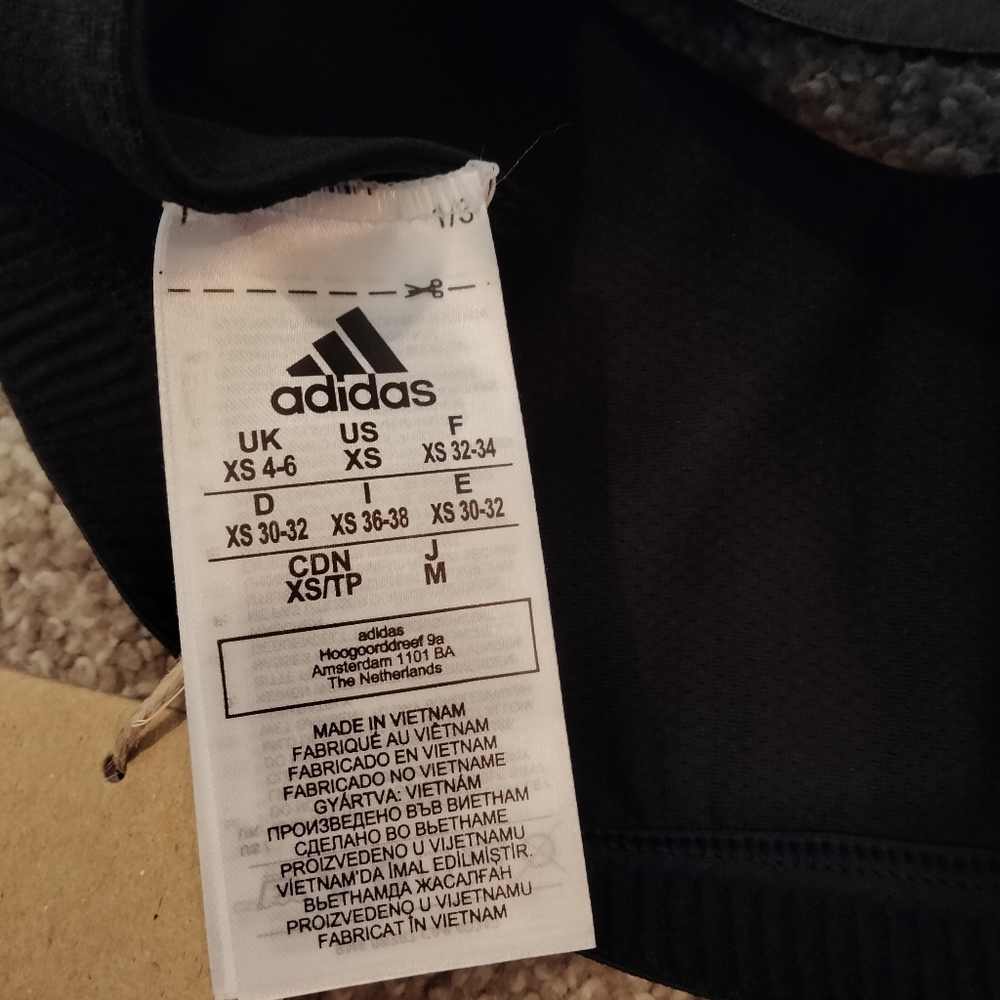 NWT Sz XS Adidas Aeroready 3 Stripes Sports Bra - Picture 7 of 8
